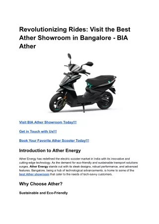 Revolutionizing Rides_ Visit the Best Ather Showroom in Bangalore - BIA Ather