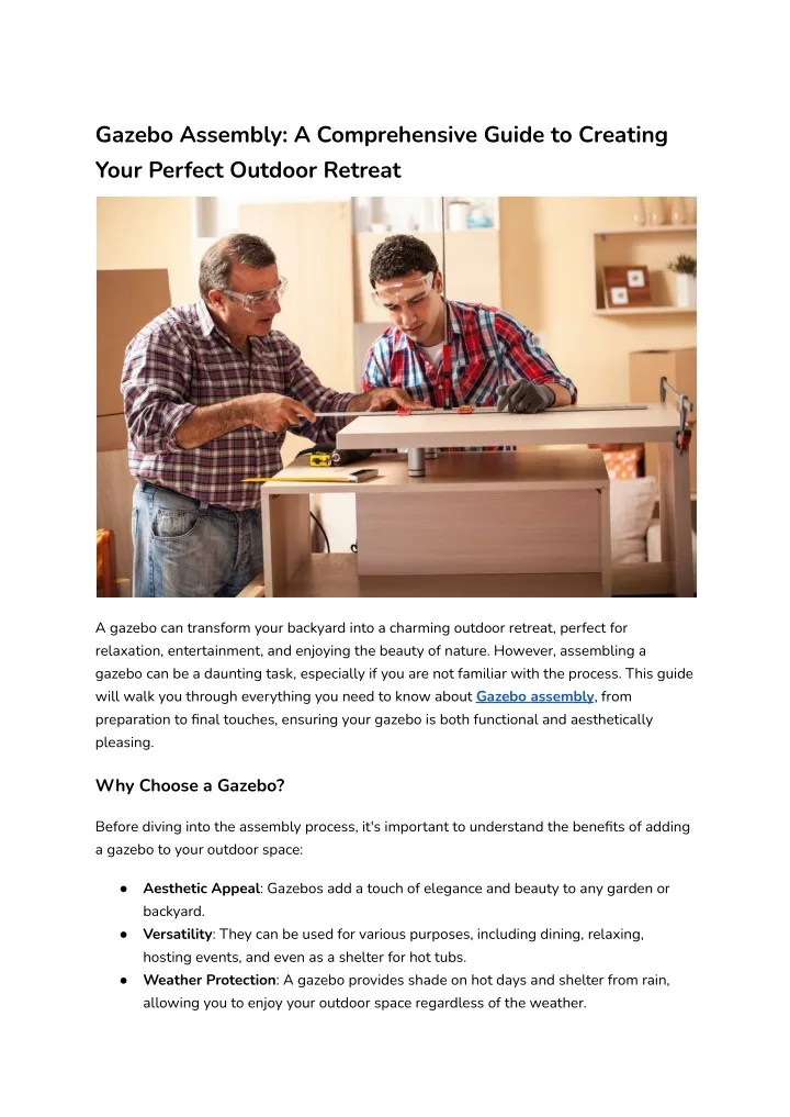 gazebo assembly a comprehensive guide to creating