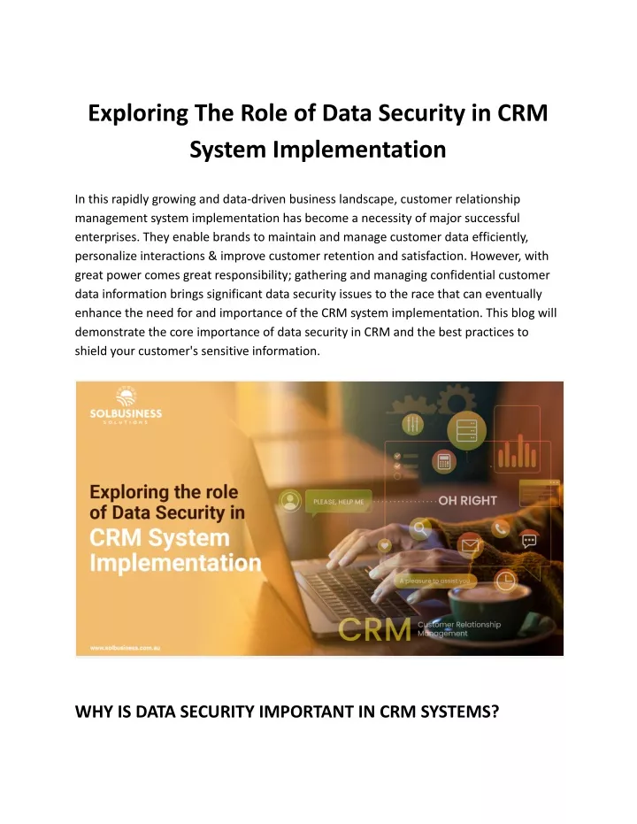 exploring the role of data security in crm system