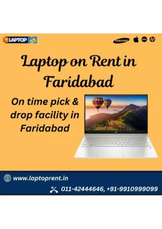 Branded Laptop on rent in Faridabad 9910999099