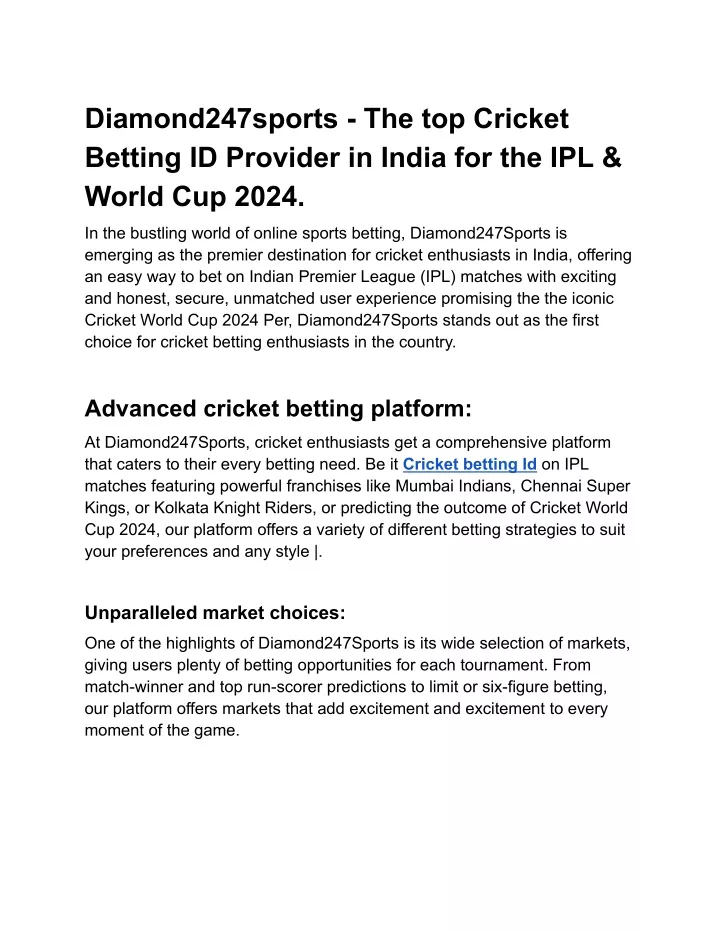 diamond247sports the top cricket betting