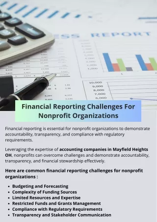 Financial Reporting Challenges For Nonprofit Organizations