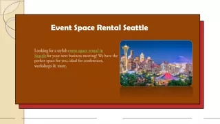 Event Space Rental Seattle