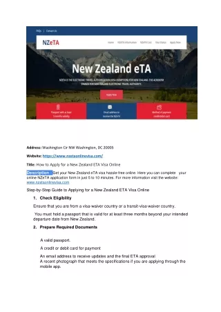 How to Apply for a New Zealand ETA Visa Online