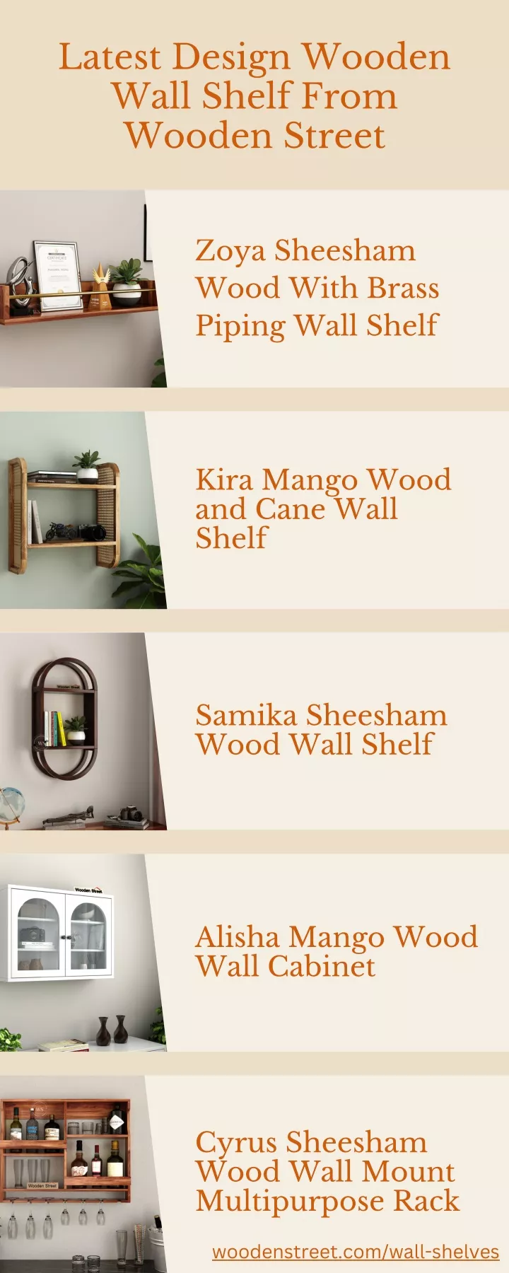 latest design wooden wall shelf from wooden street