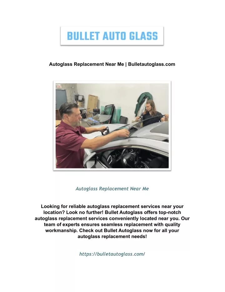 autoglass replacement near me bulletautoglass com