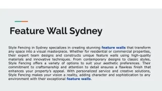feature wall sydney