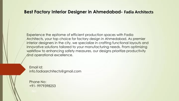 best factory interior designer in ahmedabad fadia