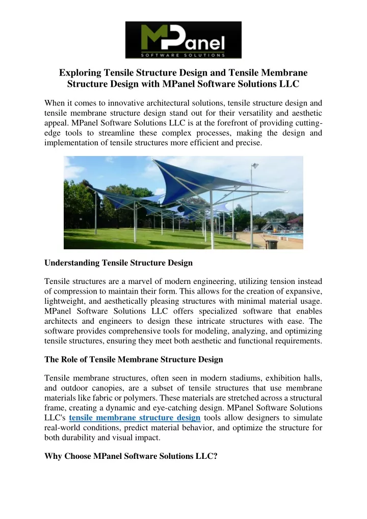 exploring tensile structure design and tensile