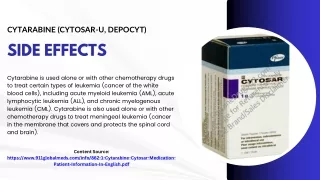 Cytarabine (Cytosar-U, DepoCyt) side effects