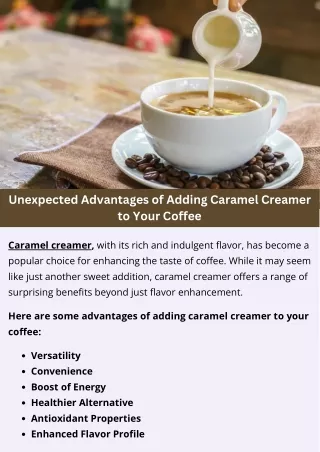 Unexpected Advantages of Adding Caramel Creamer to Your Coffee