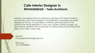 Cafe Interior Designer in Ahmedabad