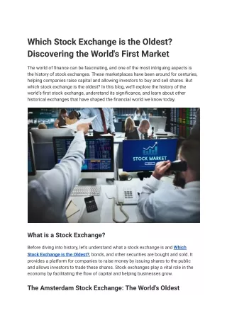 Which-Stock-Exchange-is-the-Oldest-Discovering-the-World-s-First-Market