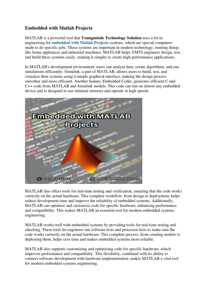 embedded with matlab projects matlab