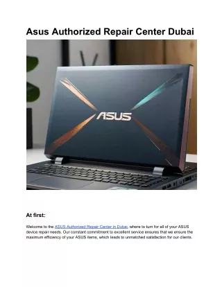 Asus Authorized Repair Center Dubai