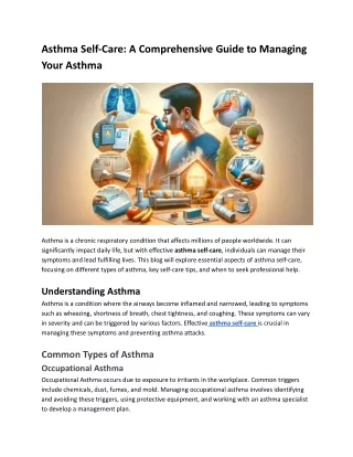 Asthma Self-Care: A Comprehensive Guide to Managing Your Asthma