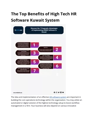 The Top Benefits of High Tech HR Software Kuwait System