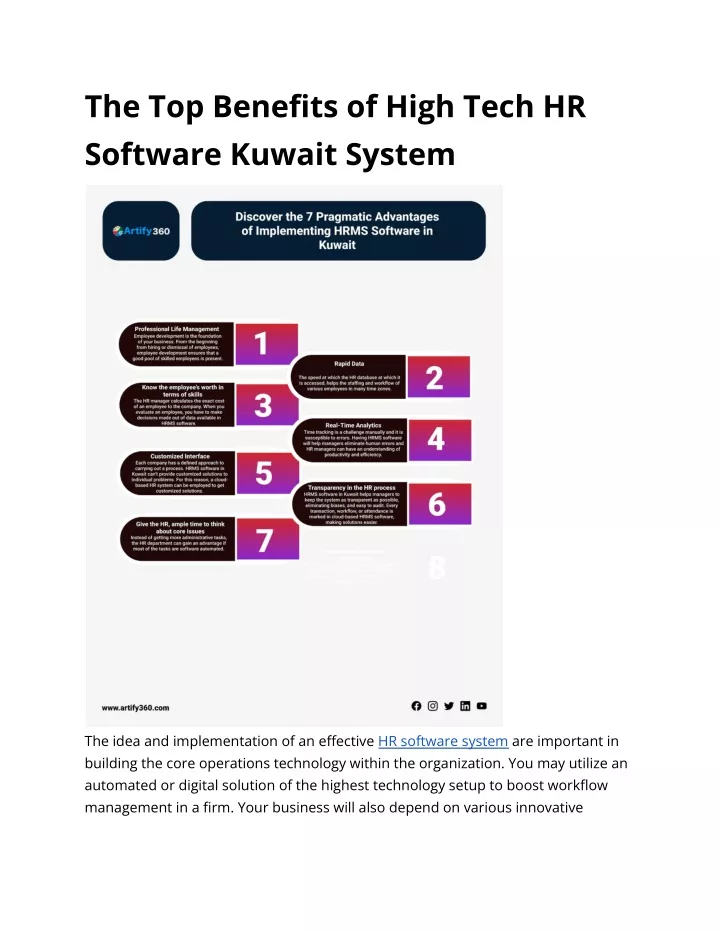 the top benefits of high tech hr software kuwait