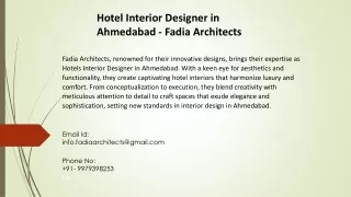 Hotel Interior Designer in Ahmedabad