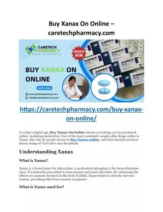 Buy Xanax on Online - caretechpharmacy.com