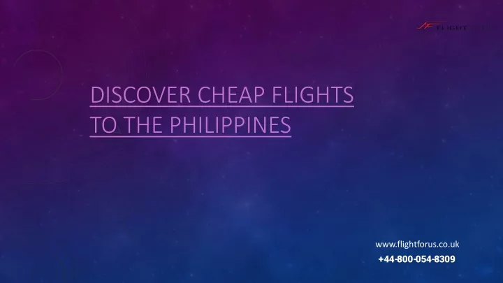 discover cheap flights to the philippines