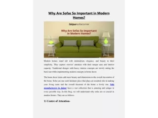 Why are Sofas So Important in Modern Homes