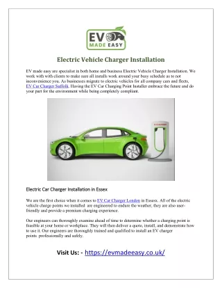 Electric Vehicle Charger Installation