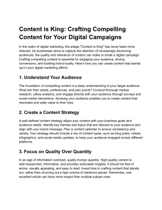 Content is King_ Crafting Compelling Content for Your Digital Campaigns
