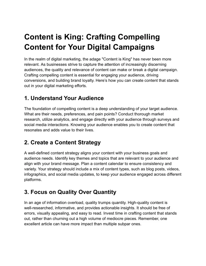 content is king crafting compelling content