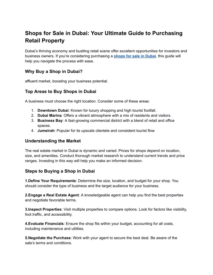 shops for sale in dubai your ultimate guide