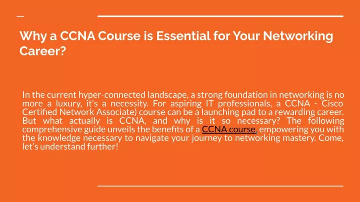 why a ccna course is essential for your