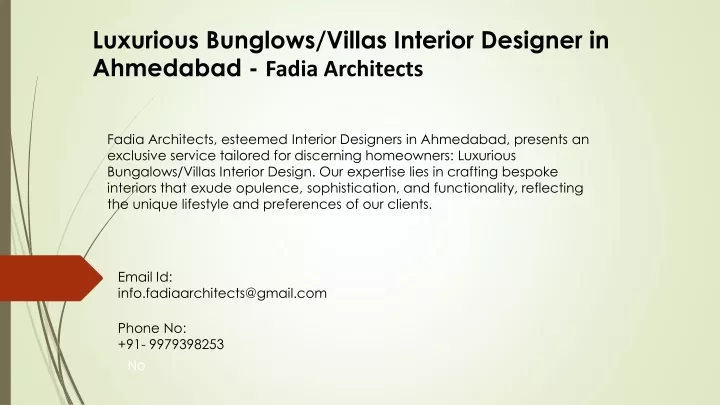 luxurious bunglows villas interior designer