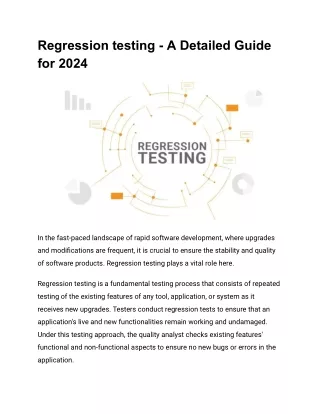 Regression testing - A Detailed Guide for 2024