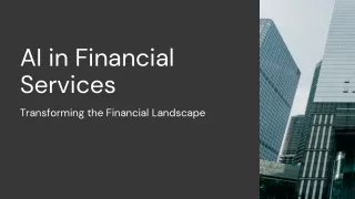 AI in Financial Services