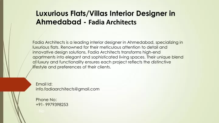 luxurious flats villas interior designer