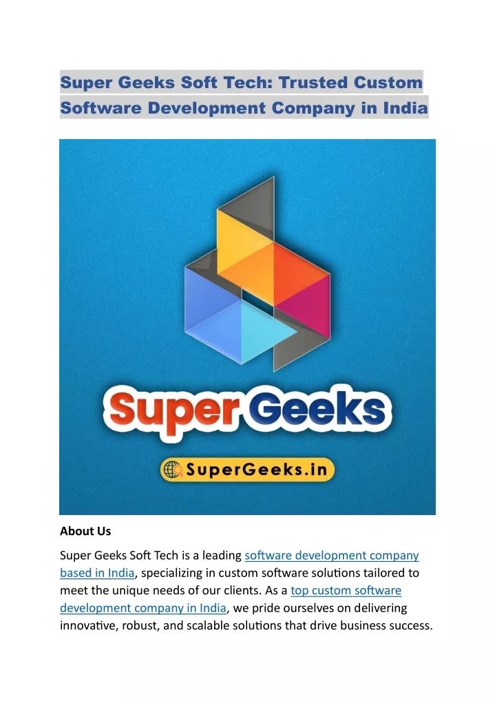 super geeks soft tech trusted custom software