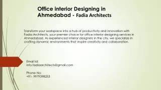 Office interior Designing in Ahmedabad