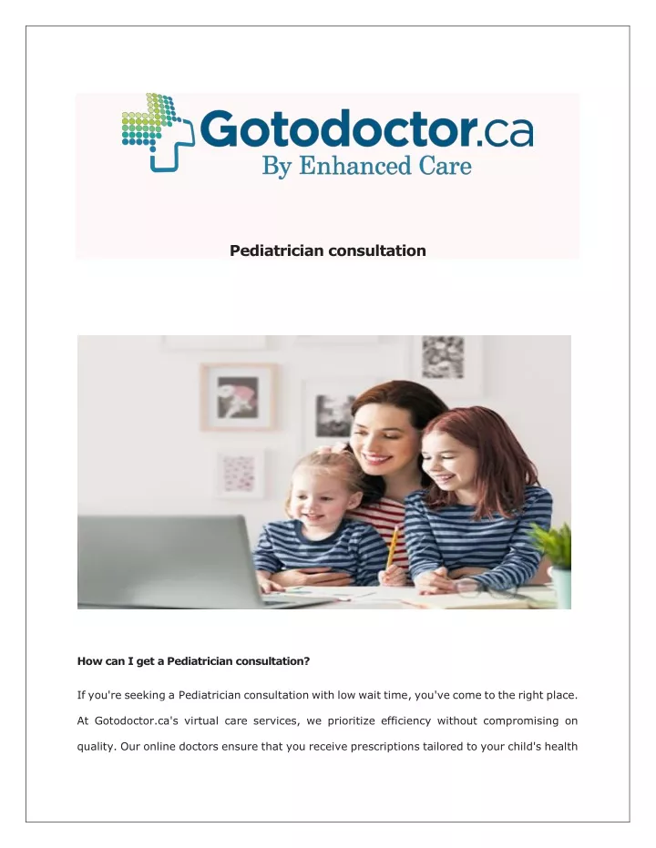 pediatrician consultation