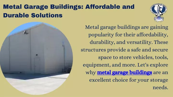 metal garage buildings affordable and durable