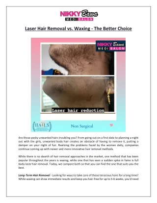 Laser Hair Removal vs. Waxing - The Better Choice