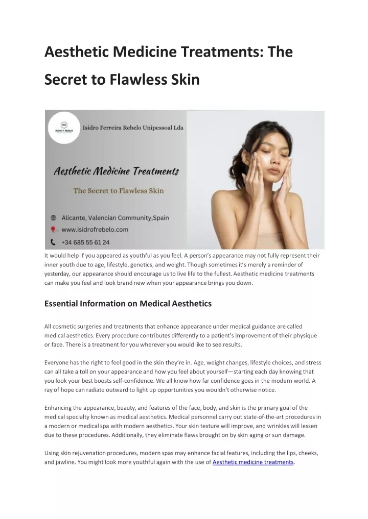 aesthetic medicine treatments the secret to flawless skin