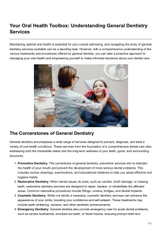 your oral health toolbox understanding general