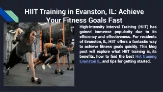 HIIT Training in Evanston, IL: Achieve Your Fitness Goals Fast