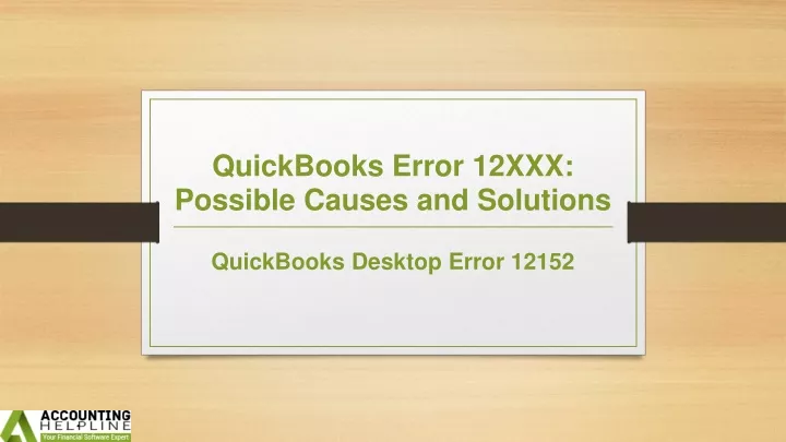 quickbooks error 12xxx possible causes and solutions