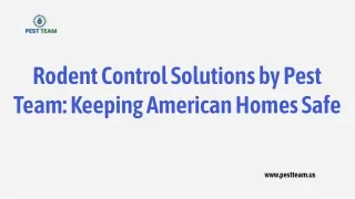 Rodent Control Solutions by Pest Team: Keeping American Homes Safe