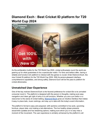 _Diamond Exch _ Best Cricket ID platform for T20 World Cup 2024