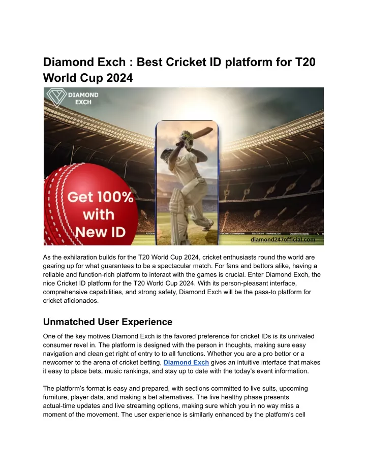 diamond exch best cricket id platform