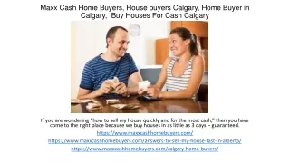 Buy Houses For Cash Calgery, MAXX Cash Home Buyers Makes Selling Home Easy.