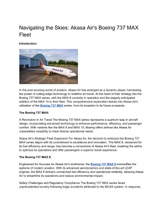 Navigating the Skies_ Akasa Air's Boeing 737 MAX Fleet