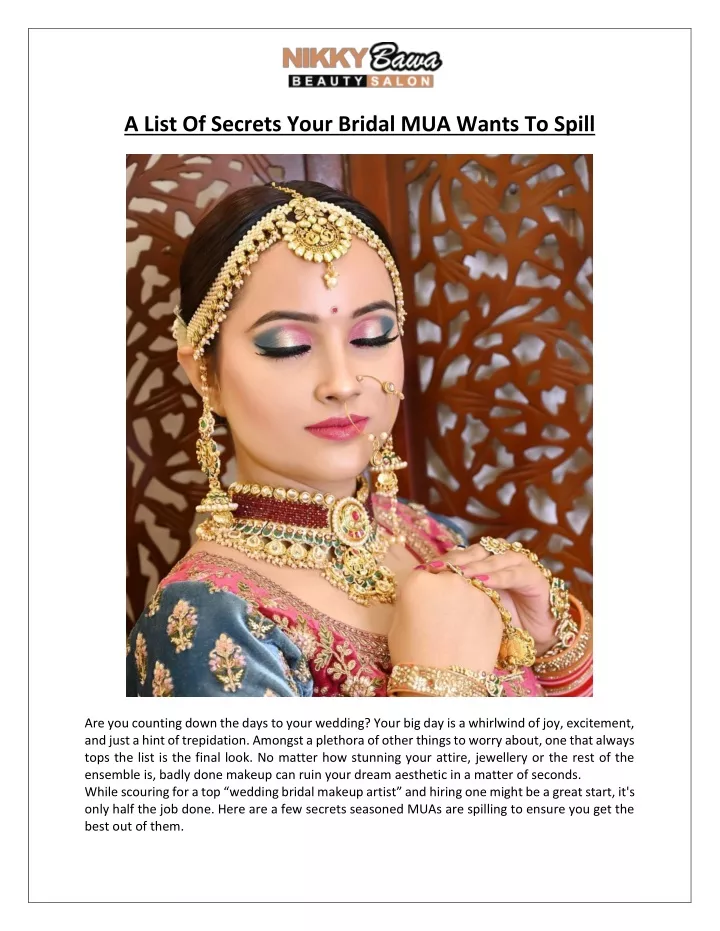 a list of secrets your bridal mua wants to spill